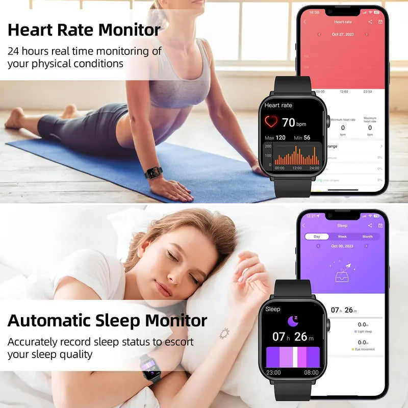 Multifunctional Smartwatches, 1 Piece Fashion Digital Smart Watch with Heart Rate Monitoring and Sleep Tracking, Waterproof Sports Smart Watches for Women & Men, Best Gift Ideas for Man & Women, Fitness Tracker with Multiple Sports Modes, Men Tech Gadgets
