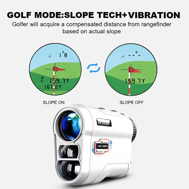 Laser Golf Rangefinder with Slope, Flag Lock Vibration, Rechargeable Range Finders